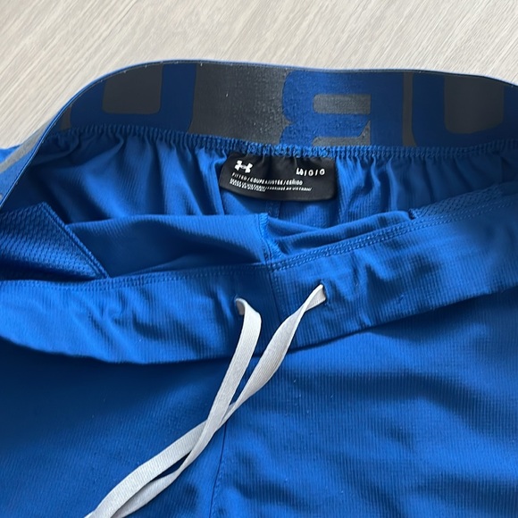 Fitted Under Armour Blue Athletic Shorts with drawstring band - Picture 4 of 4